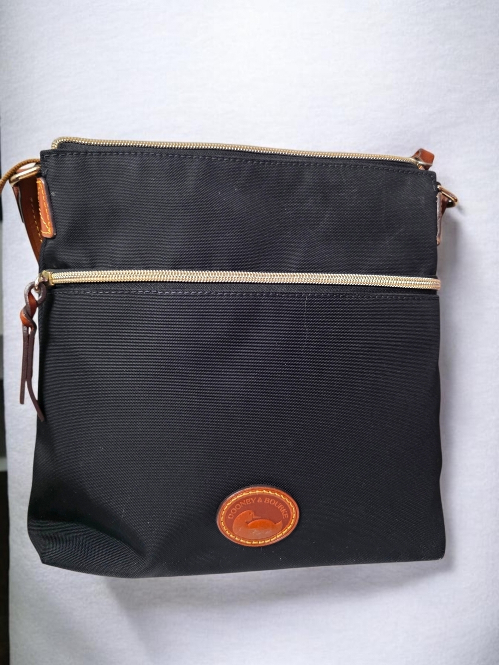 Dooney & Bourke Black Crossbody Bag with Leather Trim